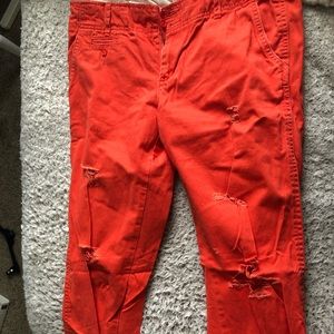 Ripped Orange Capris